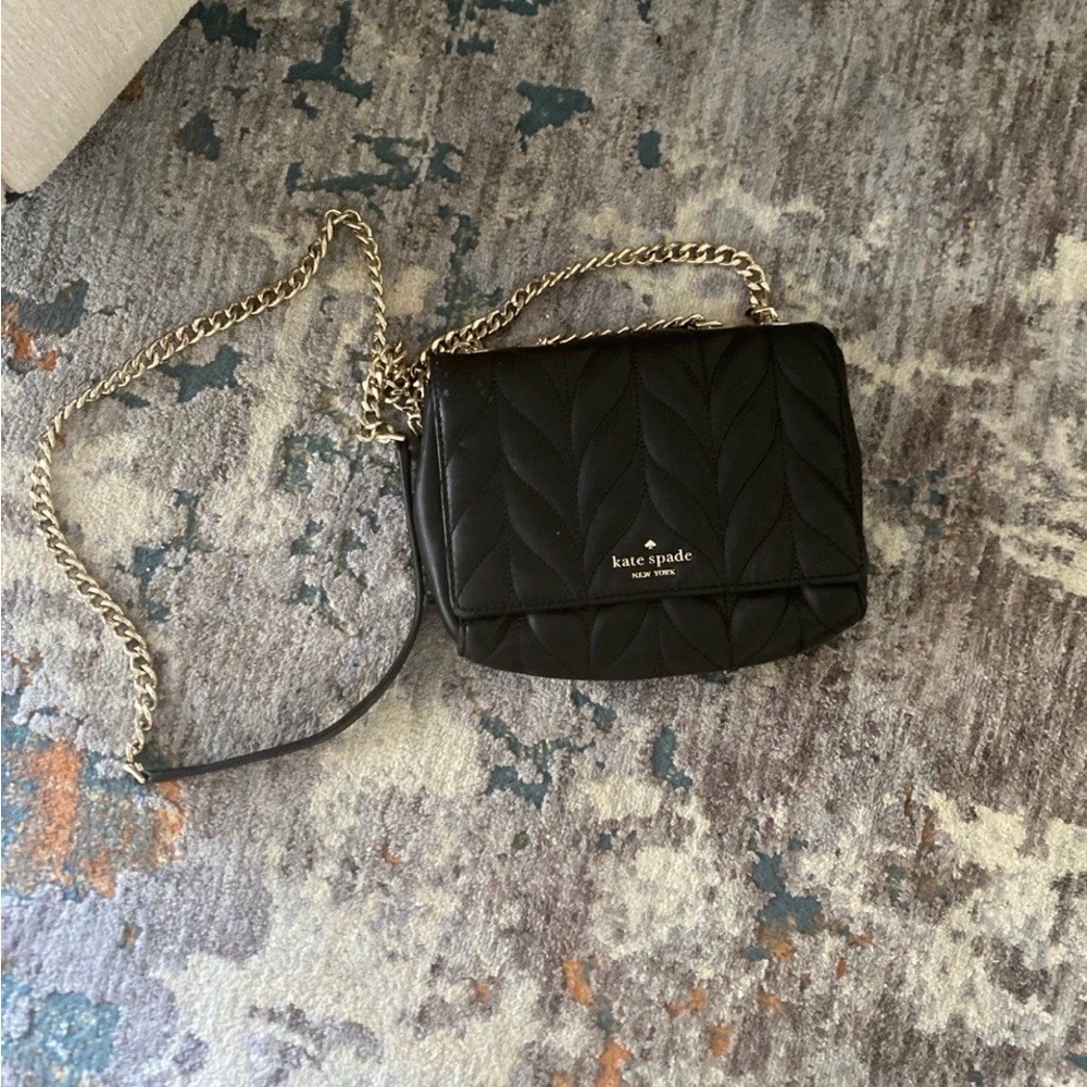 kate spade Quilted Black Chain Crossbody Bag